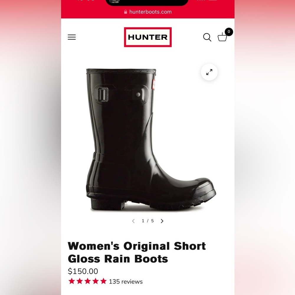 Hunter Rain Boots WITH shearling inserts - Size 9